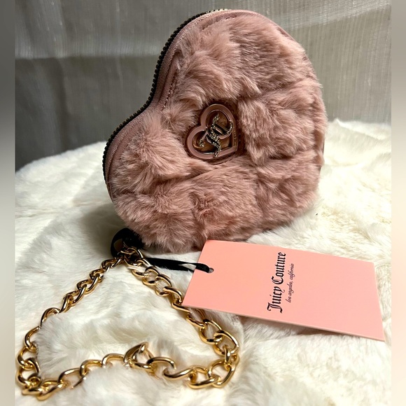 Juicy Couture Handbags - NEW Juicy Couture Dusty Blush Pink Fuzzy Wristlet Wallet